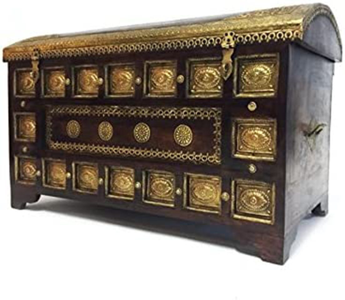 Marrakesch Orient & Mediterran Interior Truhe Orientalische truhe yaprak XXL - 90cm - (1 St), Handarbeit