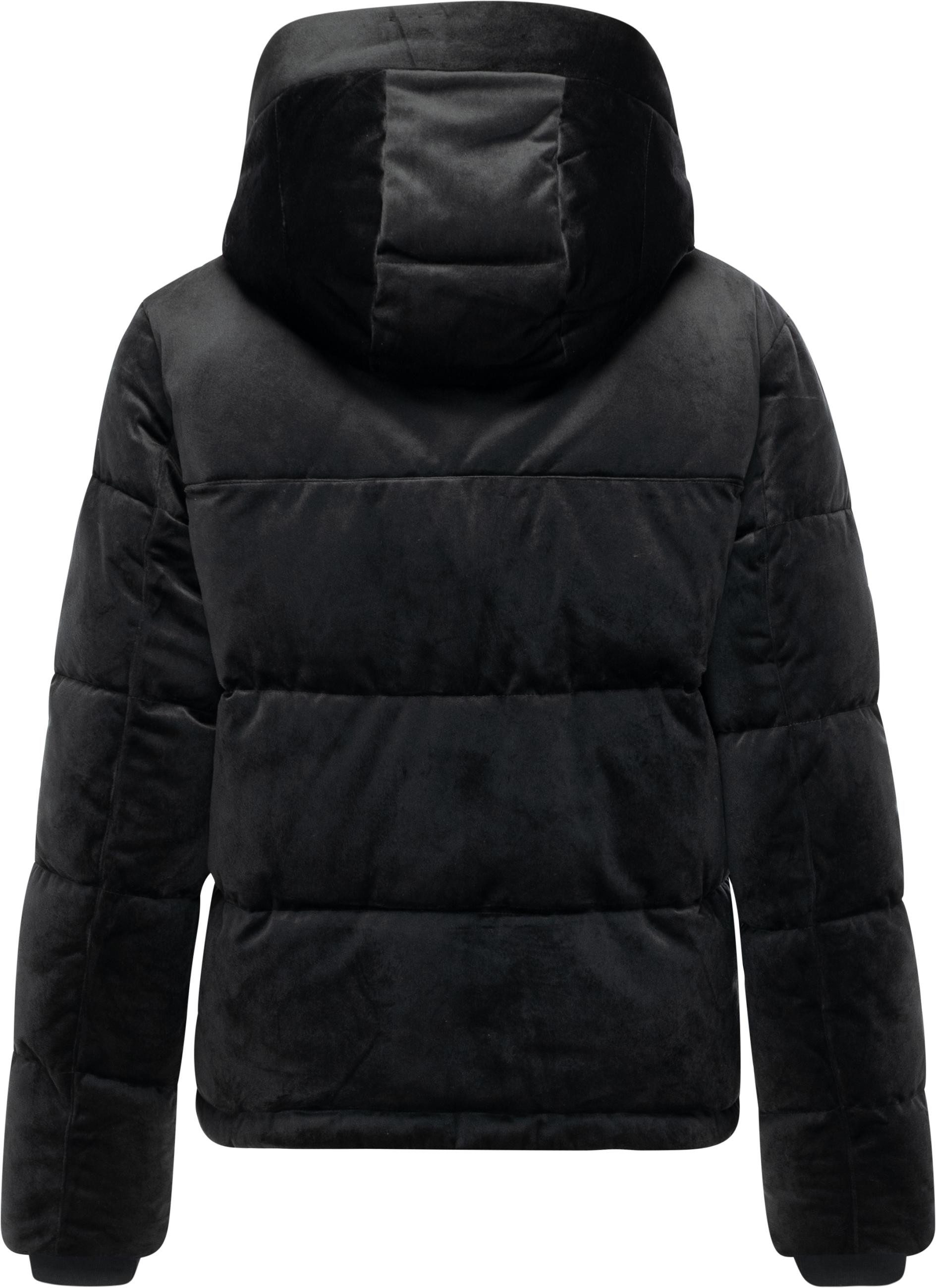 Ragwear Steppjacke Roobie Velvet YOUMODO Gesteppte Teddyjacke in Samtoptik mit Kapuze
