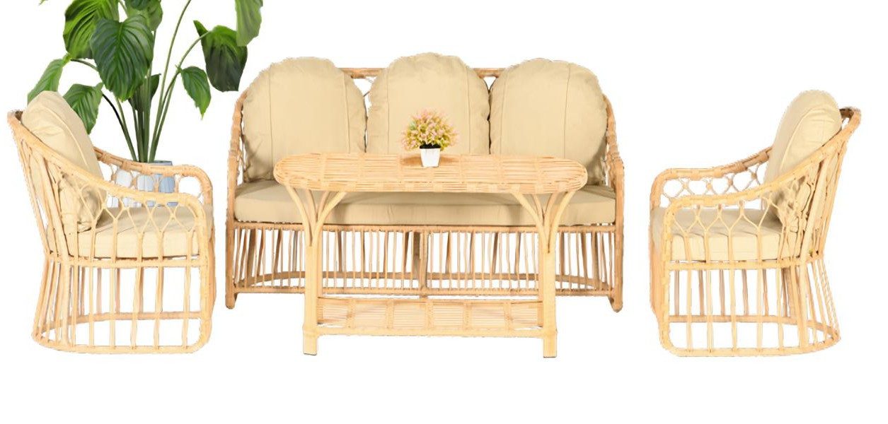 Xlmoebel Gartenlounge-Set Moderne 4tlg Gartenmöbel Sofa Sessel Couchtisch Veranda Set, (4-tlg), Made in Europa