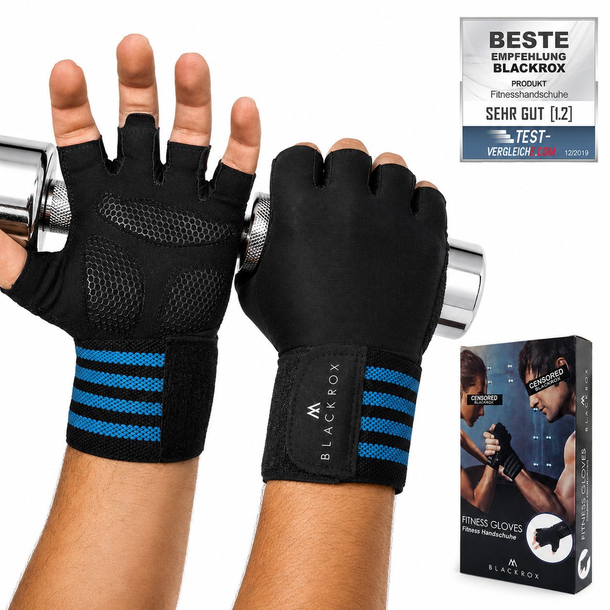 BLACKROX Trainingshandschuhe [Vergleichssieger 2026] Fitnesshandschuhe, Gr. M-XL, Damen & Herren
