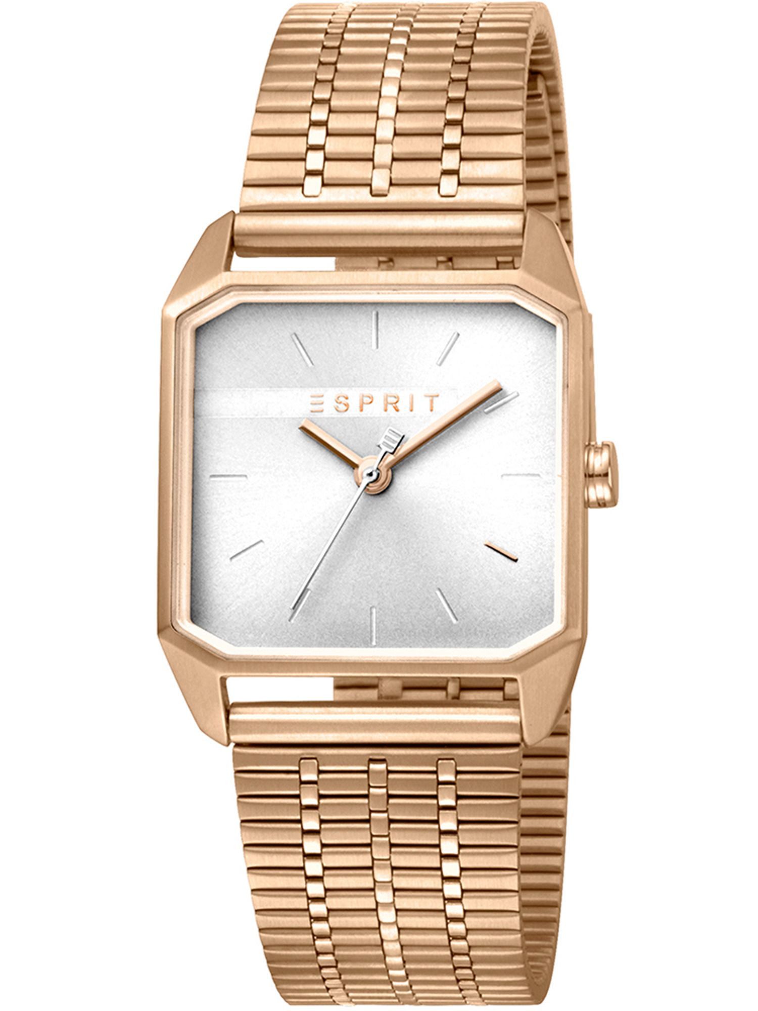 Esprit Quarzuhr ES1L071M0035 ES1L071M0035, Esprit ES1L071M0035 Cube Ladies Silver Rosegold Uhr Damenuhr rose