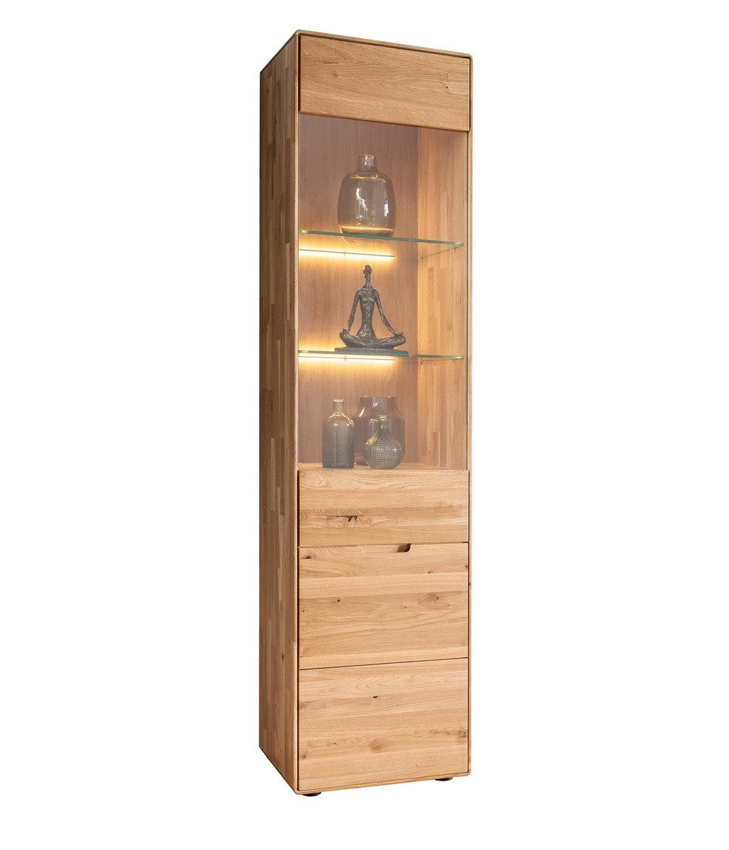 Main Möbel Vitrine Vitrine 51x200cm "Kent" Wildeiche massiv