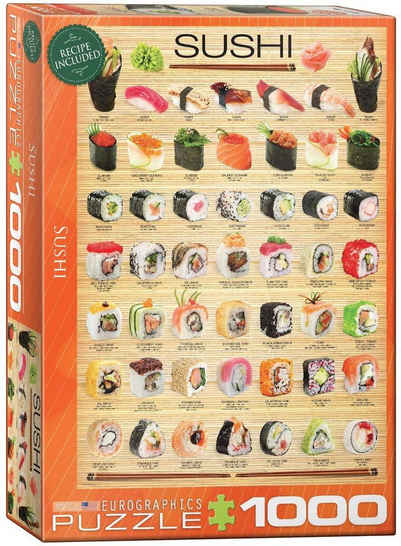 empireposter Puzzle Sushi Variationen aus Japan - 1000 Teile Puzzle im Format 68x48 cm, Puzzleteile