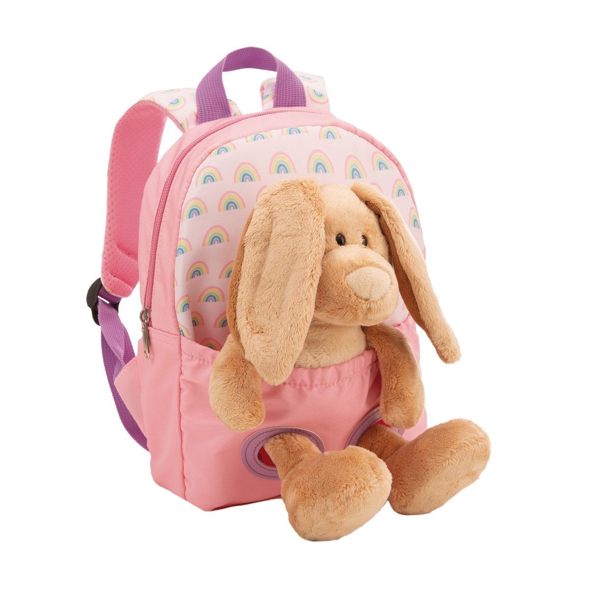 Nici Kinderrucksack NICI Rucksack mit Plüschtier Hase rosa 21x26cm