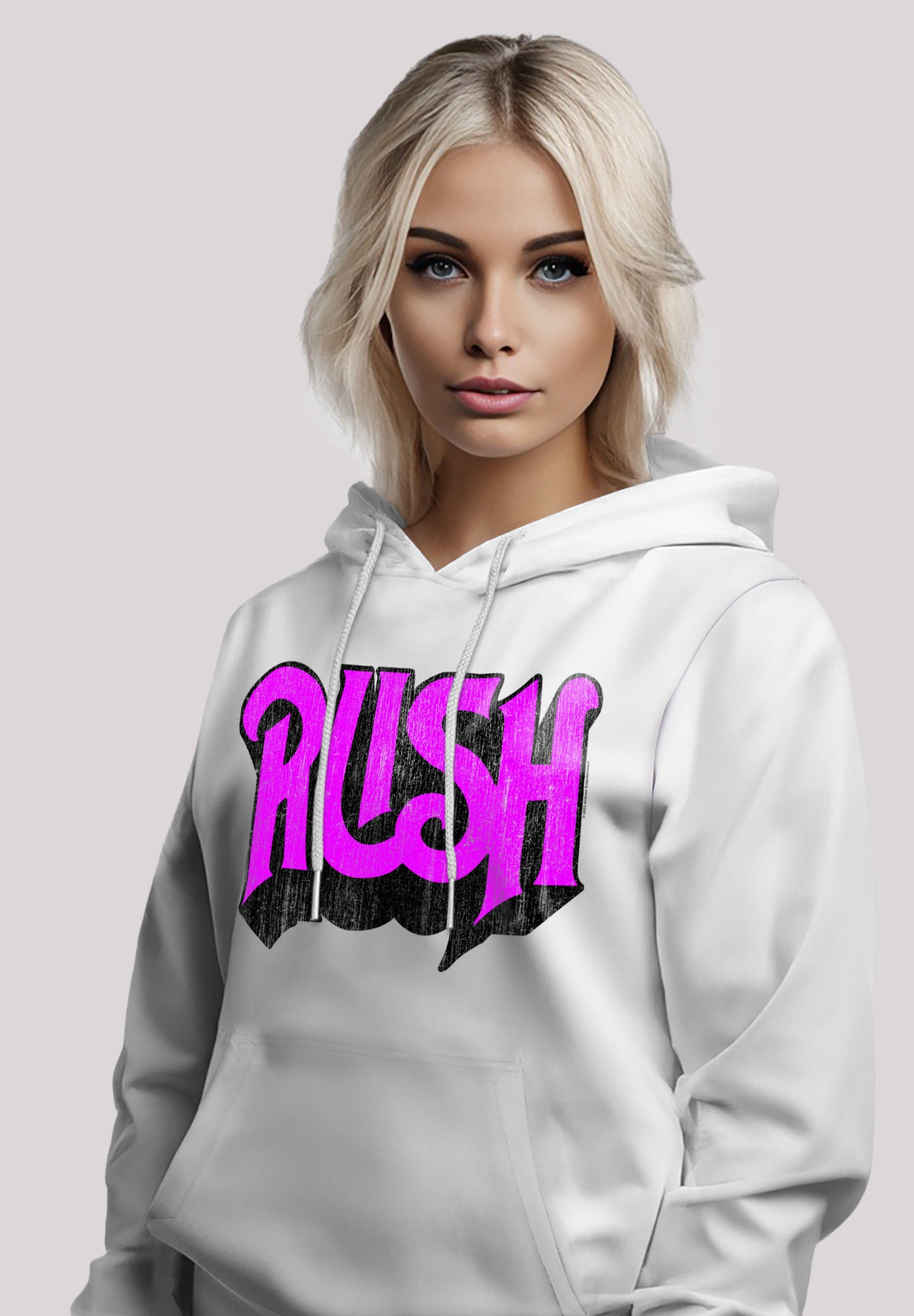 F4NT4STIC Band Distressed Rush Premium Logo Qualität Rock weiß Kapuzenpullover