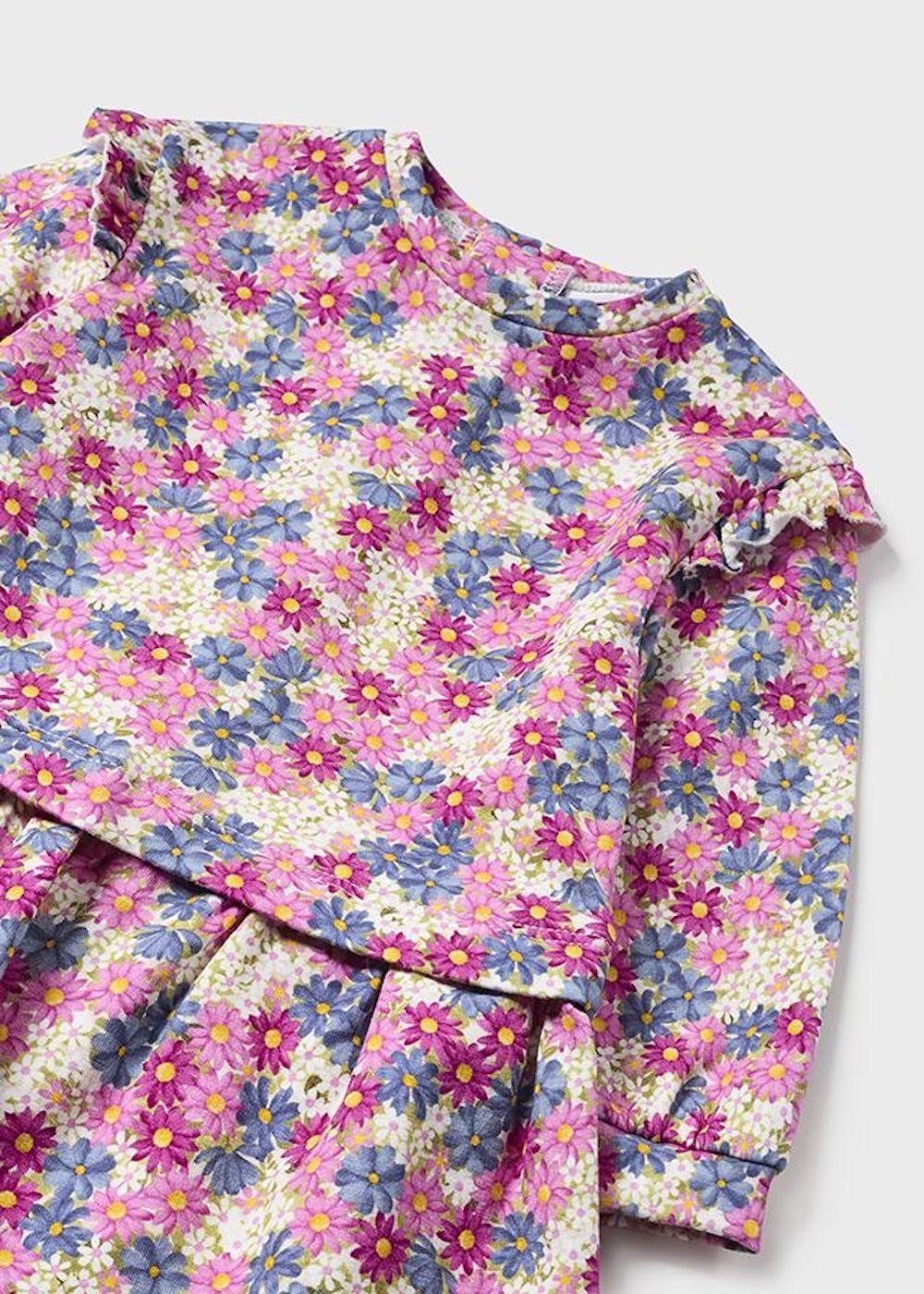 Mayoral A-Linien-Kleid Kleid gemustert BCI Baumwolle Baby in Fuchsia oder Rosé