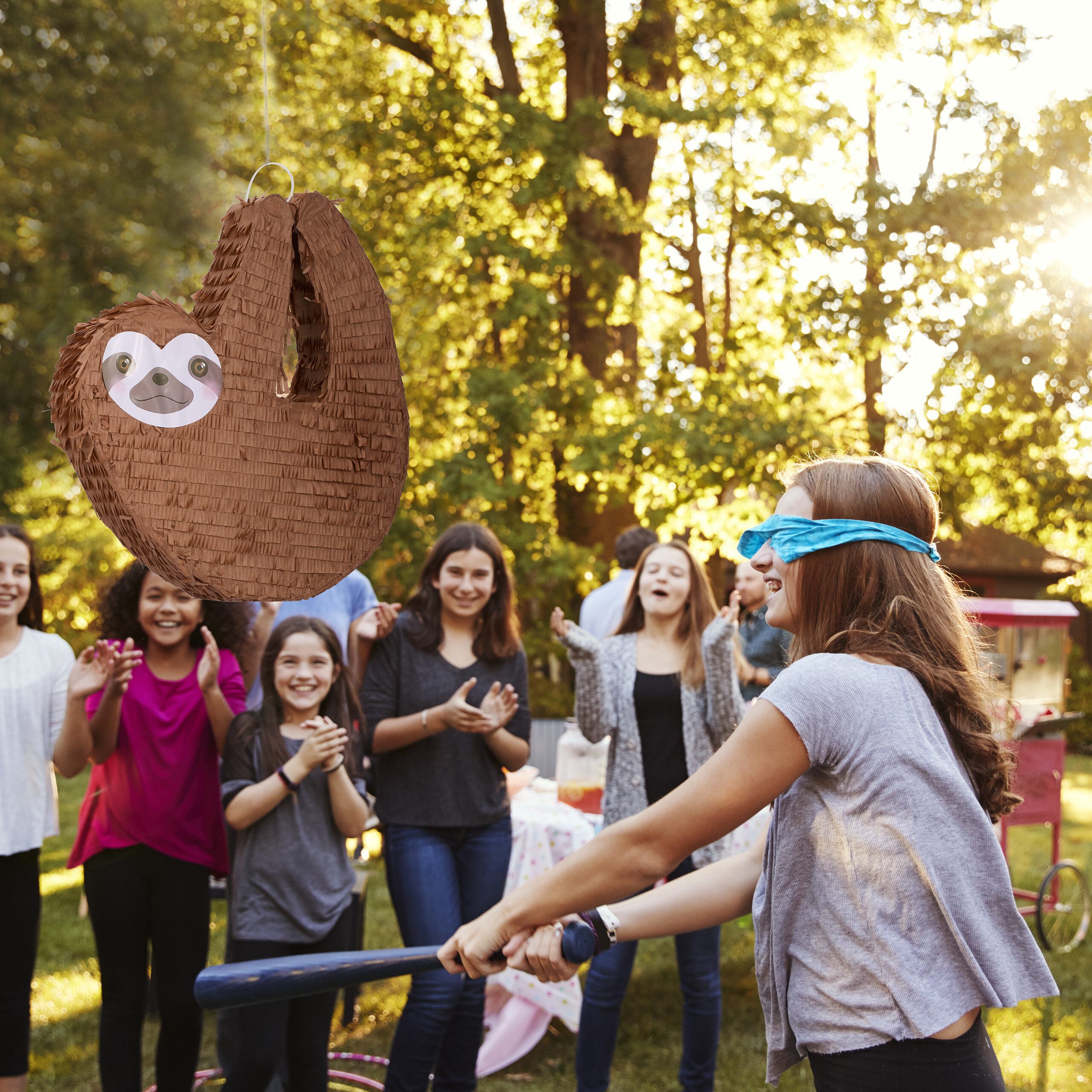 relaxdays Pinata Faultier mit Stab und Maske