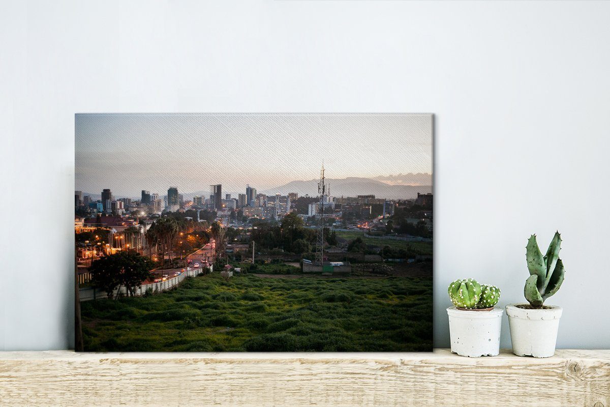 aus Leinwandbilder, Hügel St), Afrika in Wanddeko, Addis gesehen (1 kurz Abeba cm Aufhängefertig, nach, von OneMillionCanvasses® einem Leinwandbild 30x20 Wandbild
