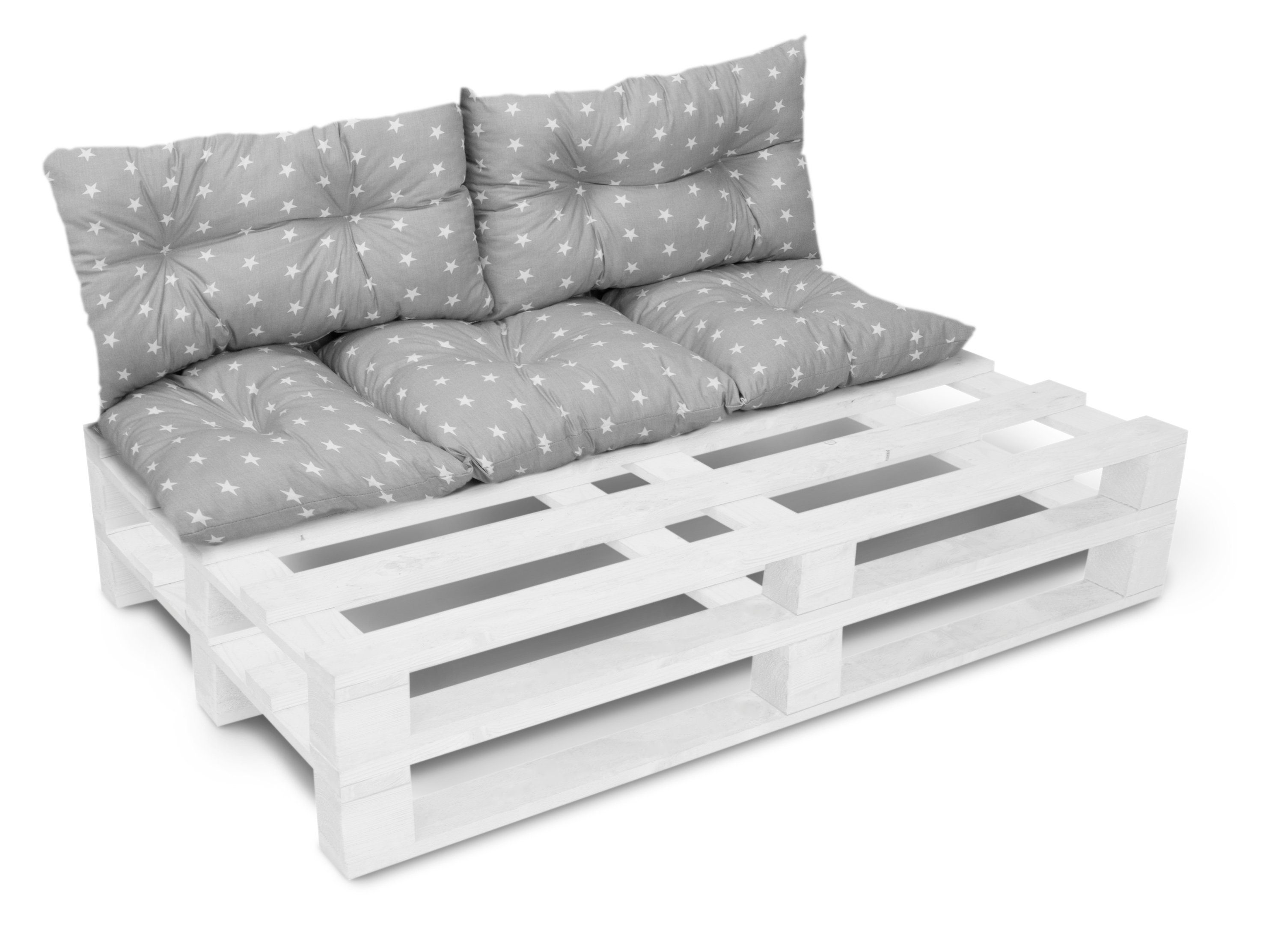 Amilian Palettenkissen - Sitzkissen - Stuhlkissen - Bankauflage - Set: 40x120cm + 2 x40x60cm, 3er Set - Bankauflage - Gartenkissen - Bankkissen für Europaletten