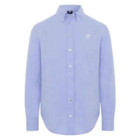 Polo Sylt Hemdbluse mit Button-down-Kragen und Label-Stitching
