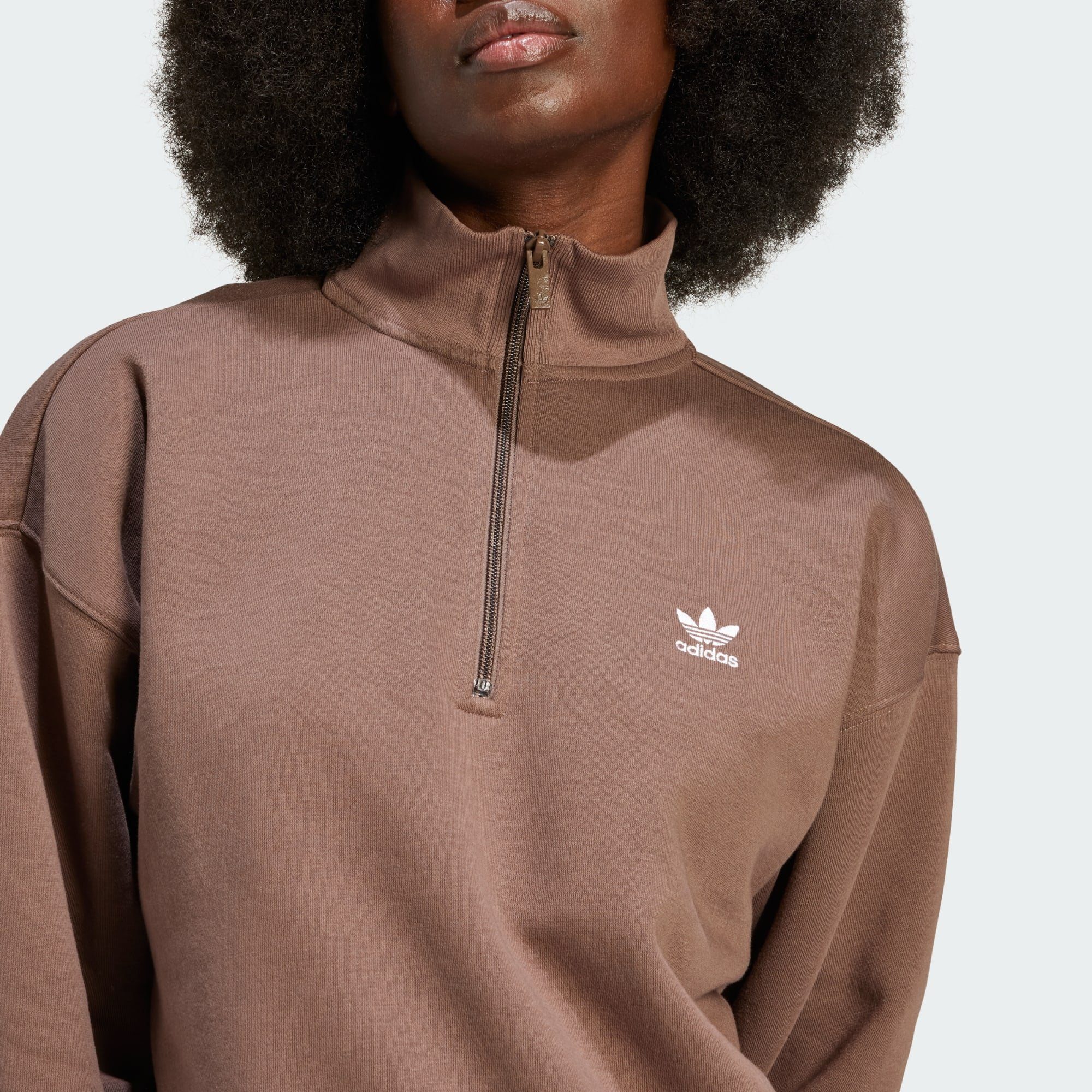 adidas Originals Sweatshirt ESSENTIALS 1/2 SWEATSHIRT Earth ZIP Strata