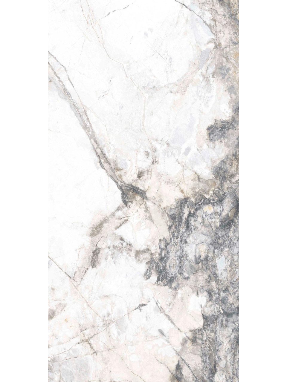 Euro Stone Bodenfliese Bodenfliese Feinsteinzeug Caldera 60 x 120 cm, Feinsteinzeug, Silber Weiß