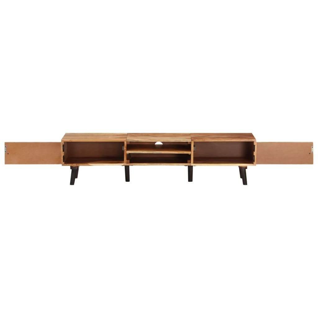 furnicato Kommode TV-Schrank aus Echtholz, 145 x 35 x 35 cm, Naturfinish (1 St), Lowboard mit viel Stauraum für Medien und Ablage im Wohnzimmer