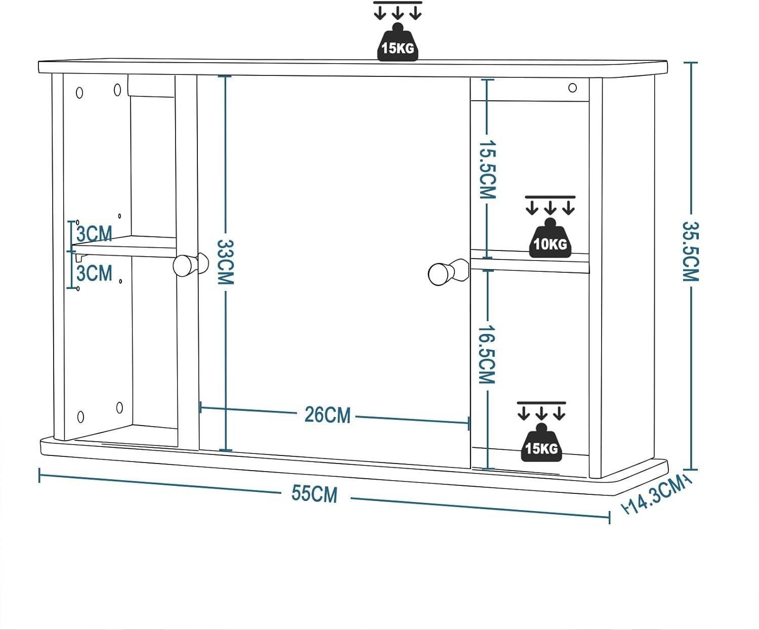 EUGAD Badmöbel-Set, Badezimmerschrank mit Spiegelschrank, Bambus