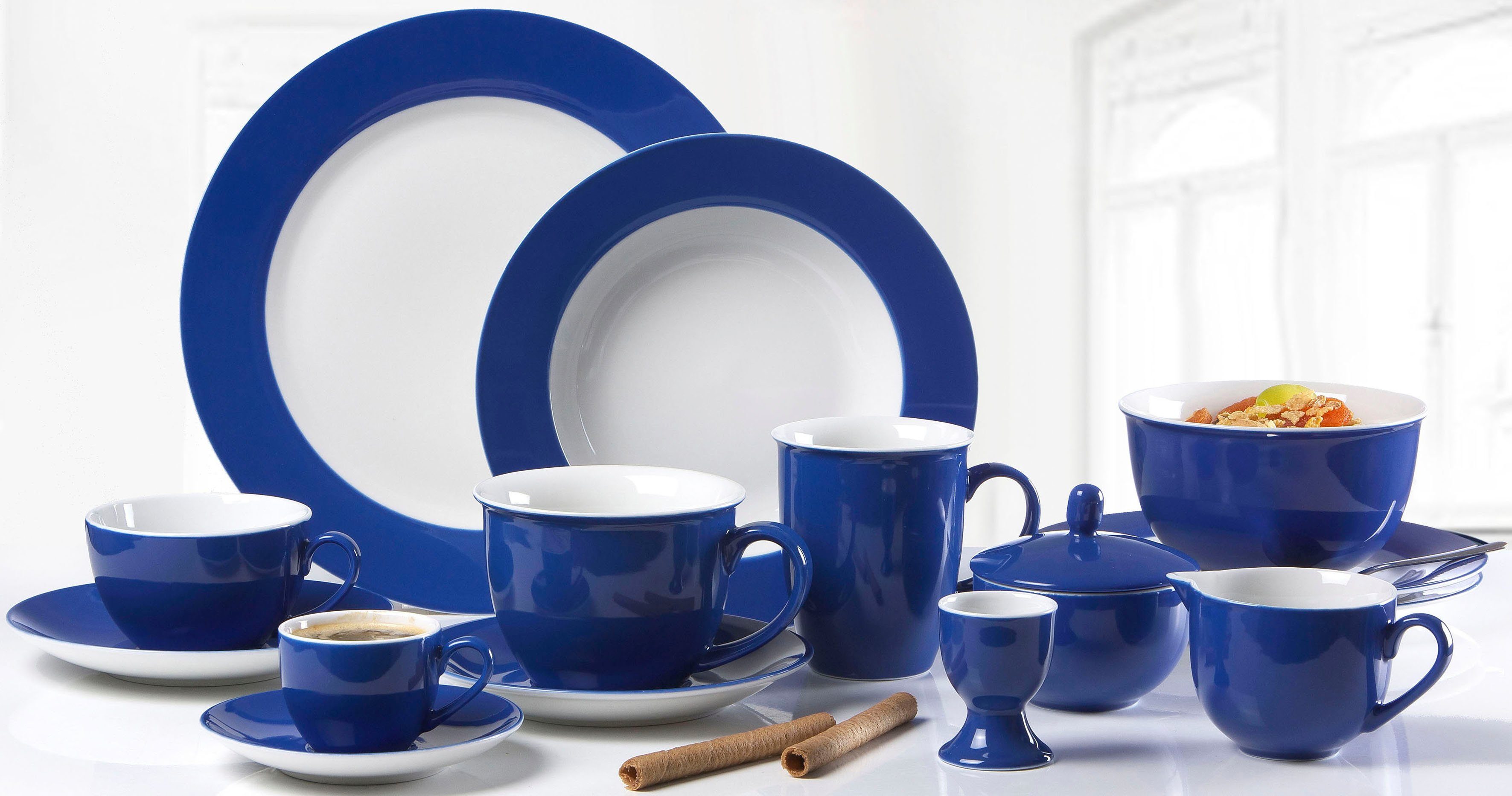 Ritzenhoff & Breker Kaffeeservice Doppio (12-tlg), 4 Personen, Porzellan, Geschirr-Set