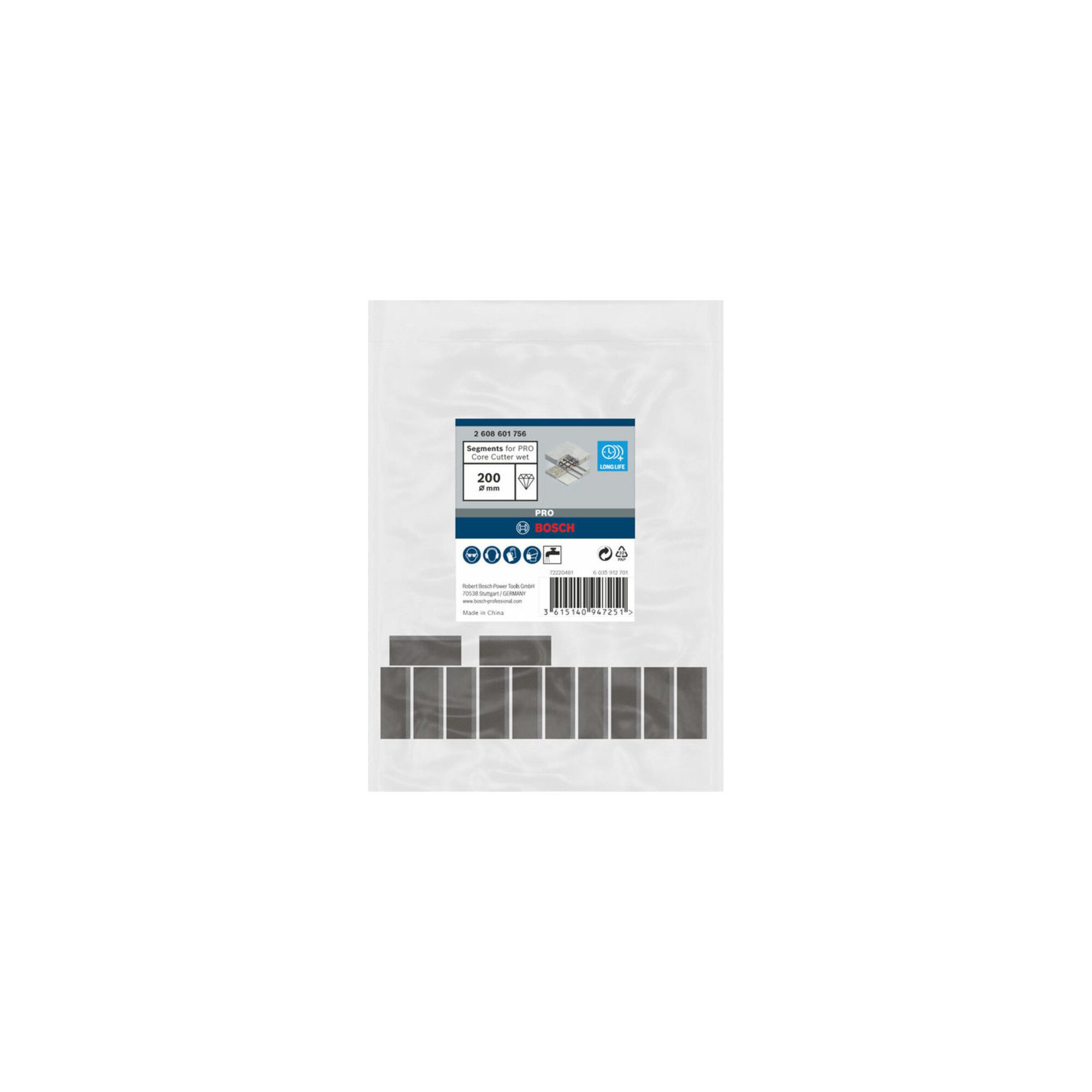 Bosch Professional Bohrkrone Bosch Segmente für Diamantbohrkrone Standard for Concrete 200 mm 12 10