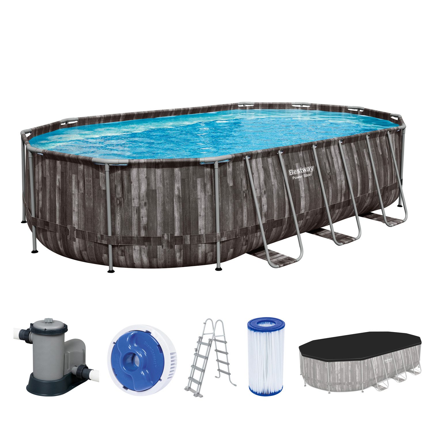 Framepool Power Steel™ Frame Pool Komplett-Set mit Filterpumpe 610 x 366 x 122