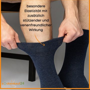 sockenkauf24 Diabetikersocken 6 Paar Damen & Herren Socken mit Komfortbund (Jeans, 39-42) ohne Gummi & ohne Naht 97% Baumwolle - 26808 WP