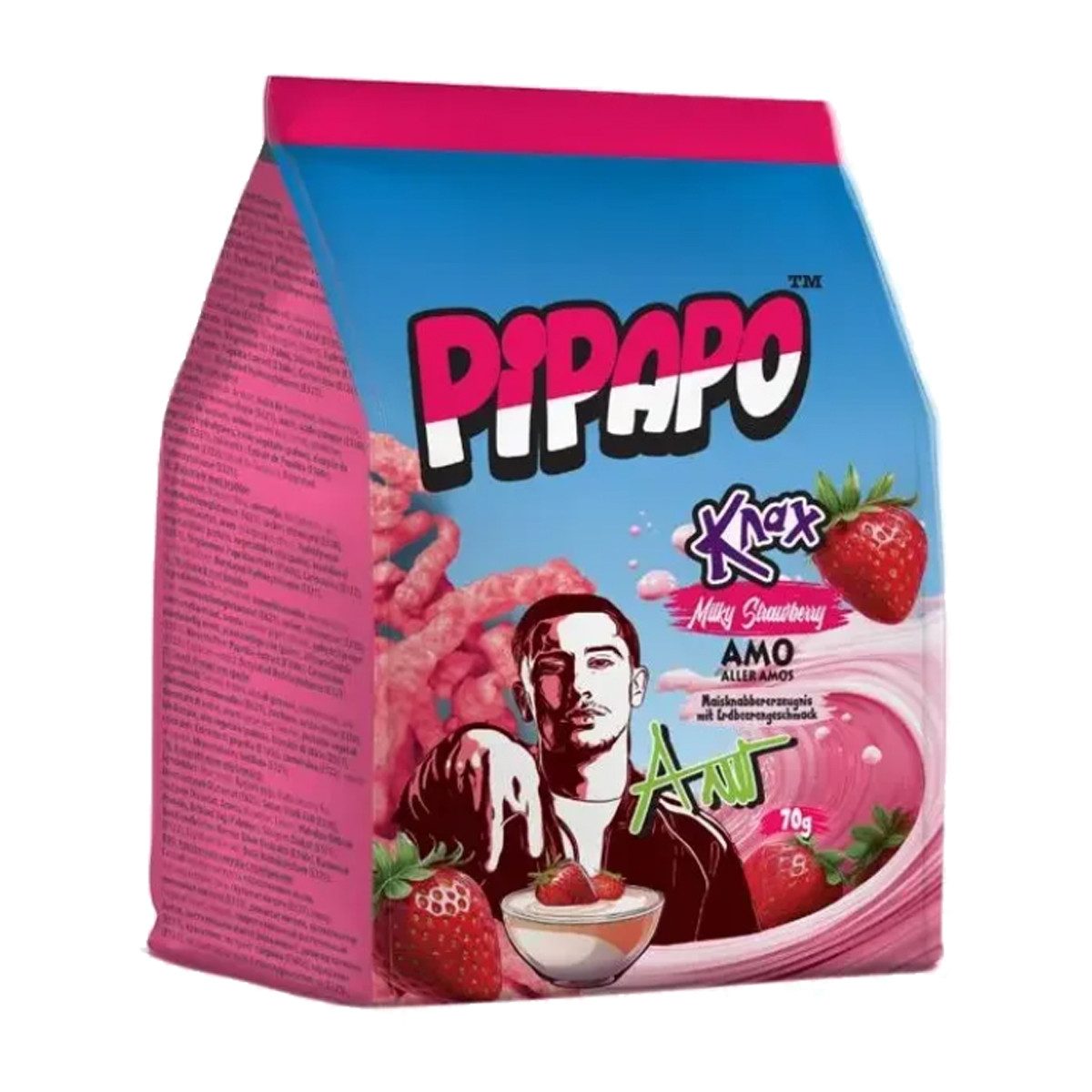 PIPAPO Knabberei, Pipapo Knax Mais Chips Milky Strawberry Maisknabbererzeugnis 70g