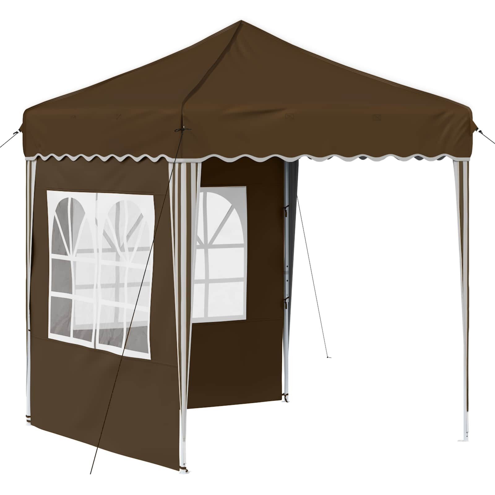 vidaXL Partyzelt Pop-up Partyzelt 195 x 195 x 245 cm Taupe Oxford-Stoff