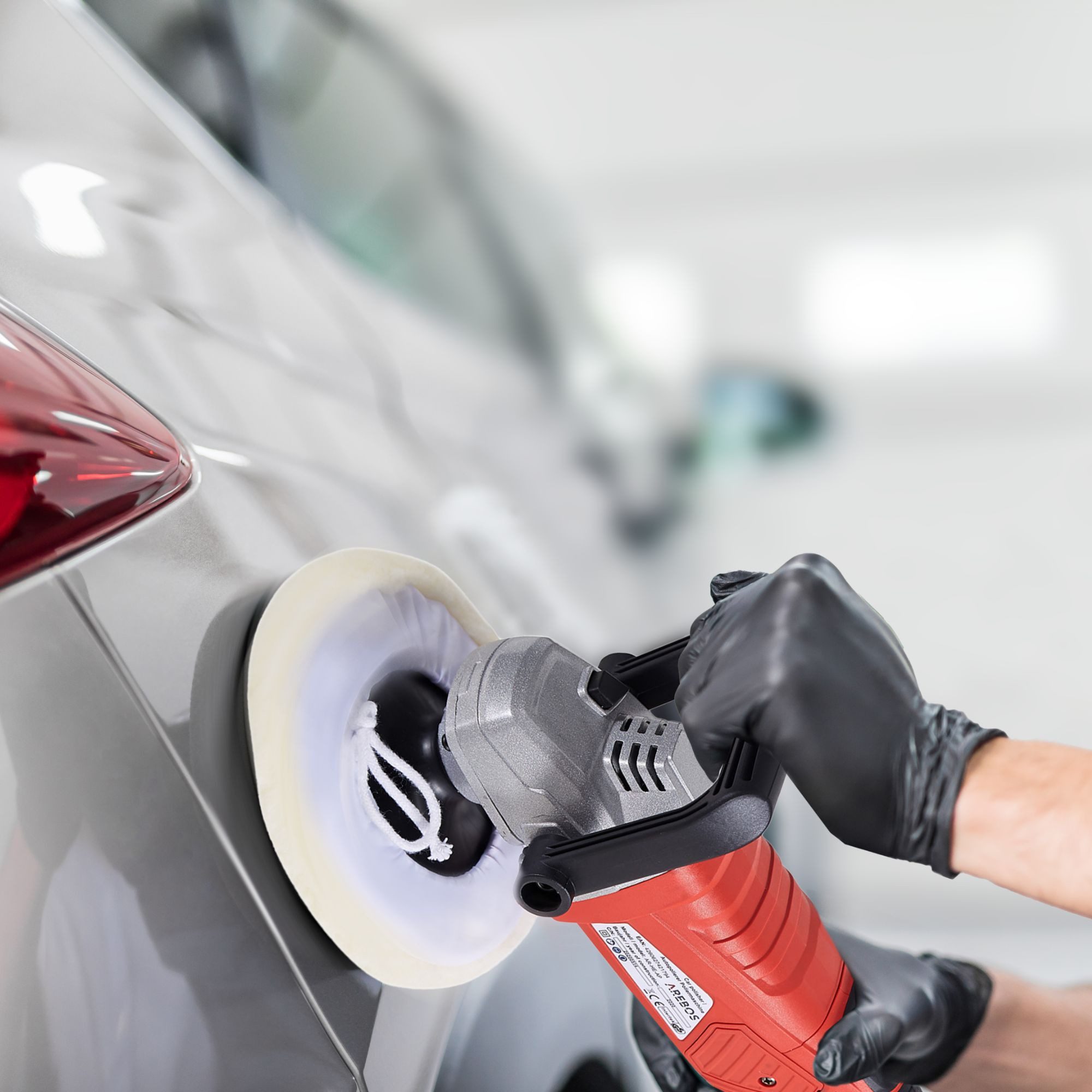 Arebos Poliermaschine Mehrzweck Exzenter Auto 2100W Autolack Schleifer, 0 min. U/min, 3300 max. U/min