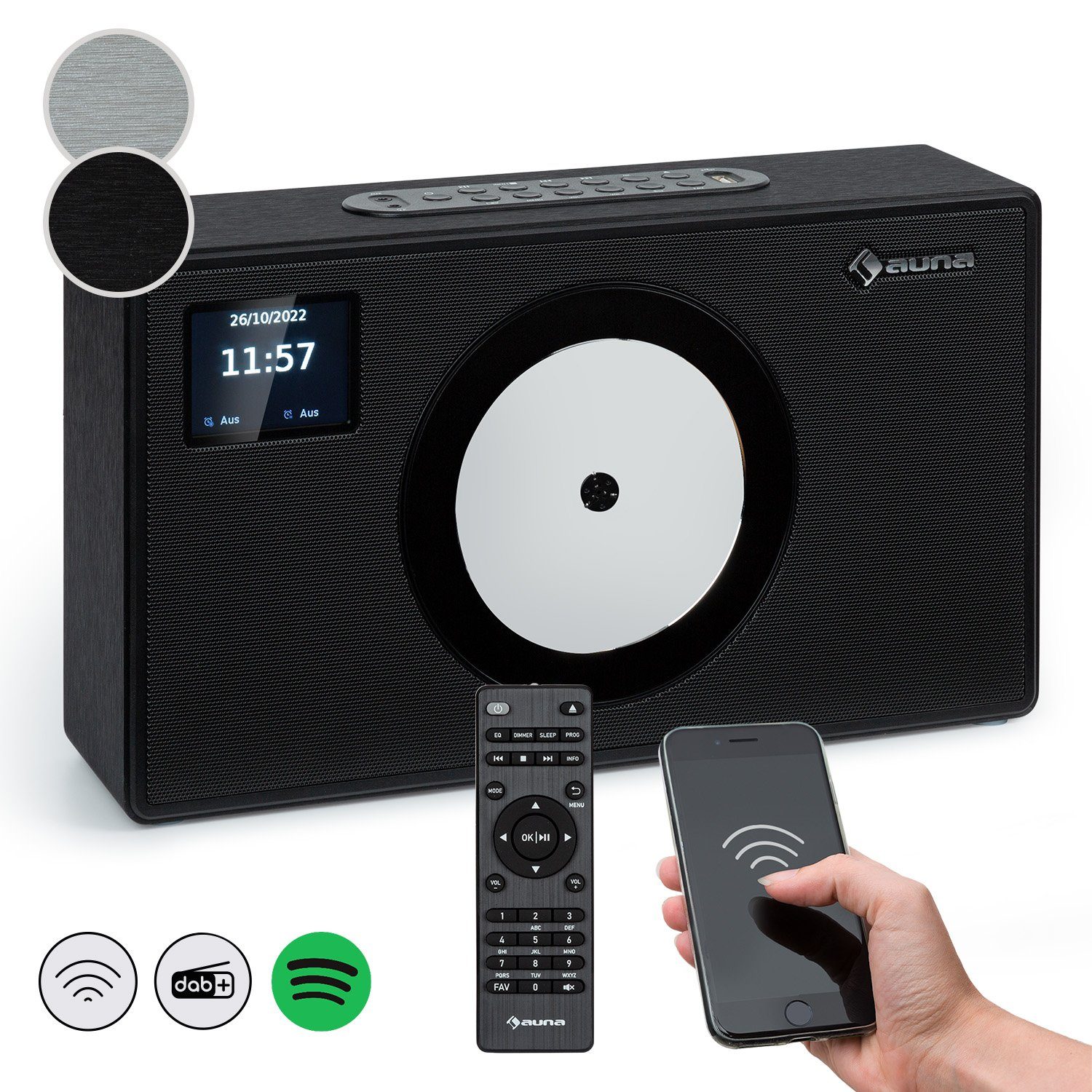 Auna Vertico Swing Radio (DAB+ W) und FM-Radiotuner, 20 Schwarz