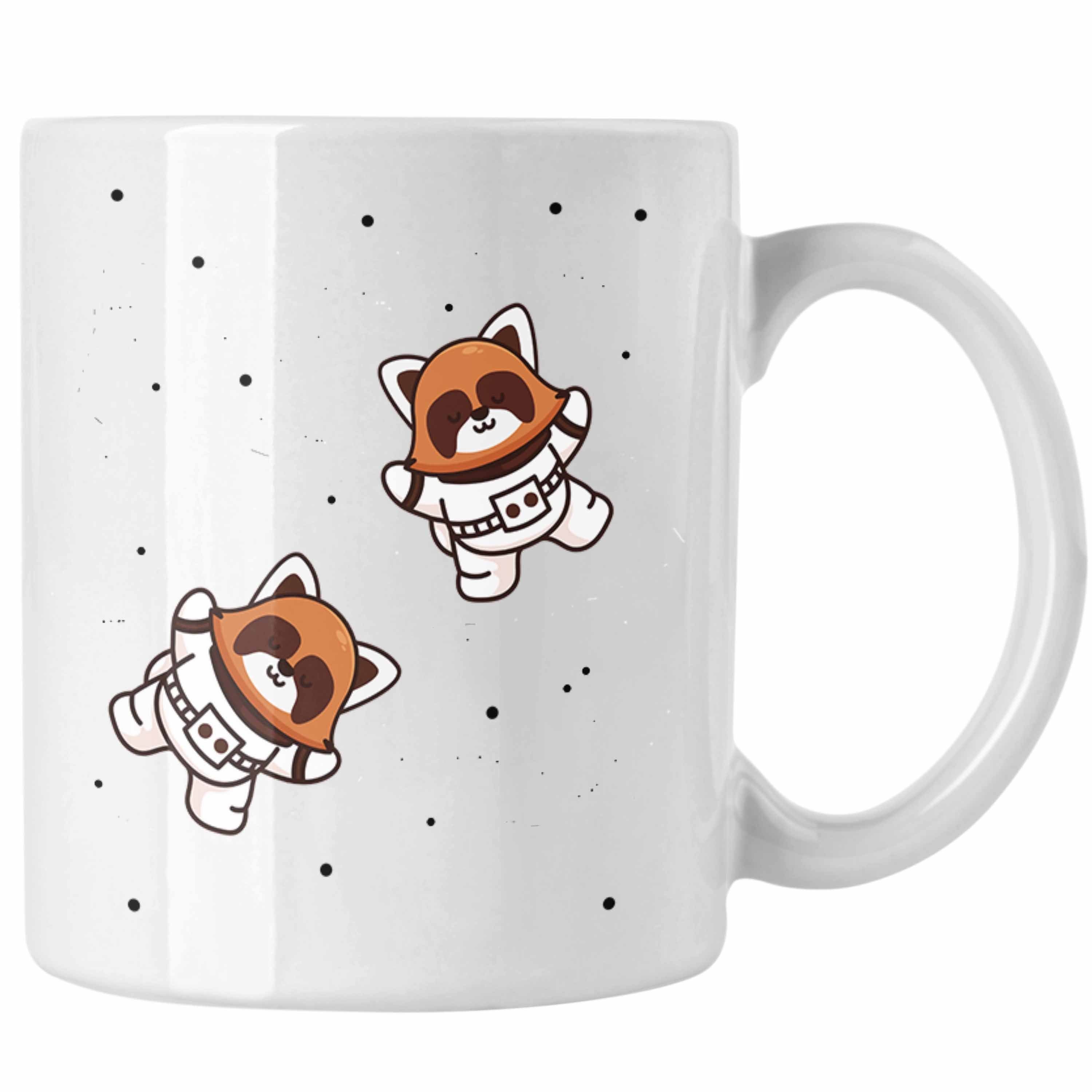 Trendation Tasse Trendation - Roter Panda Tasse Galaxie Kinder Geschenkidee für Jungs Mädchen Lustige Grafik Weiss