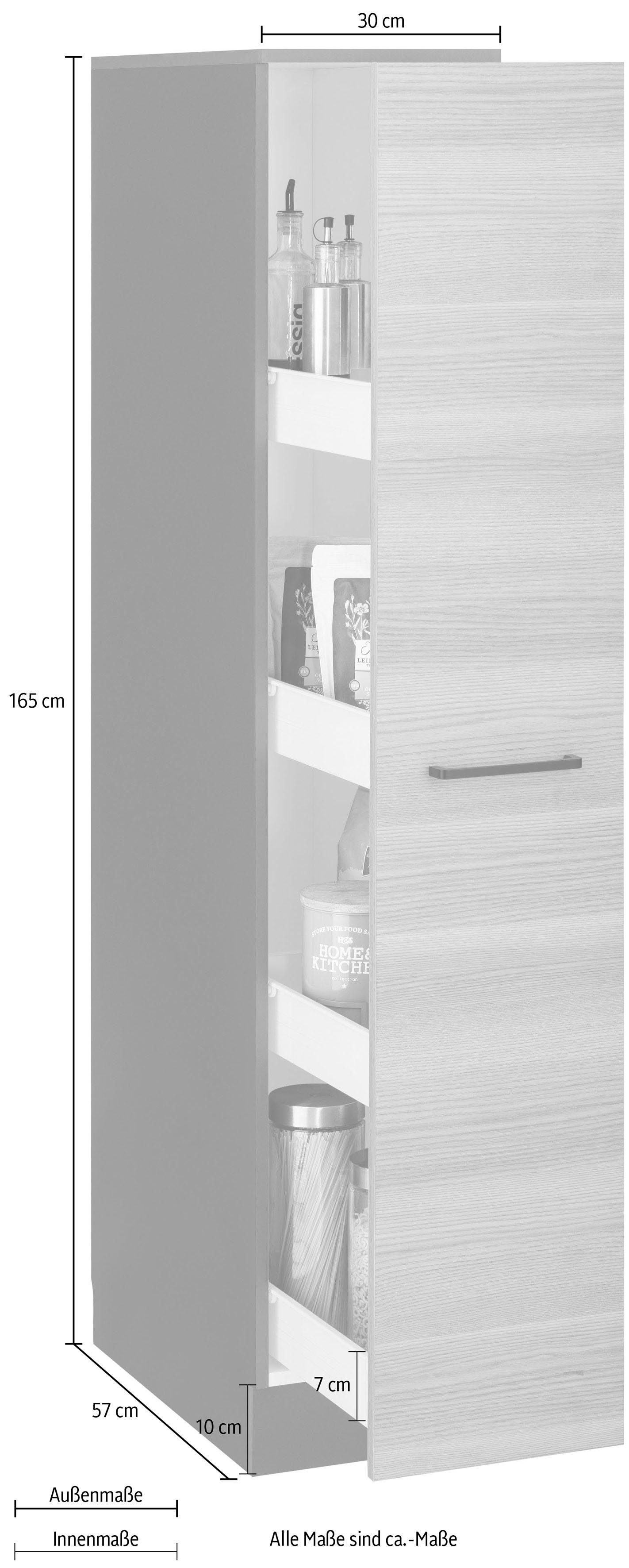 wiho Esbo Ablagefächern Auszug 4 Anthrazit/Anthrazit mit Küchen Apothekerschrank