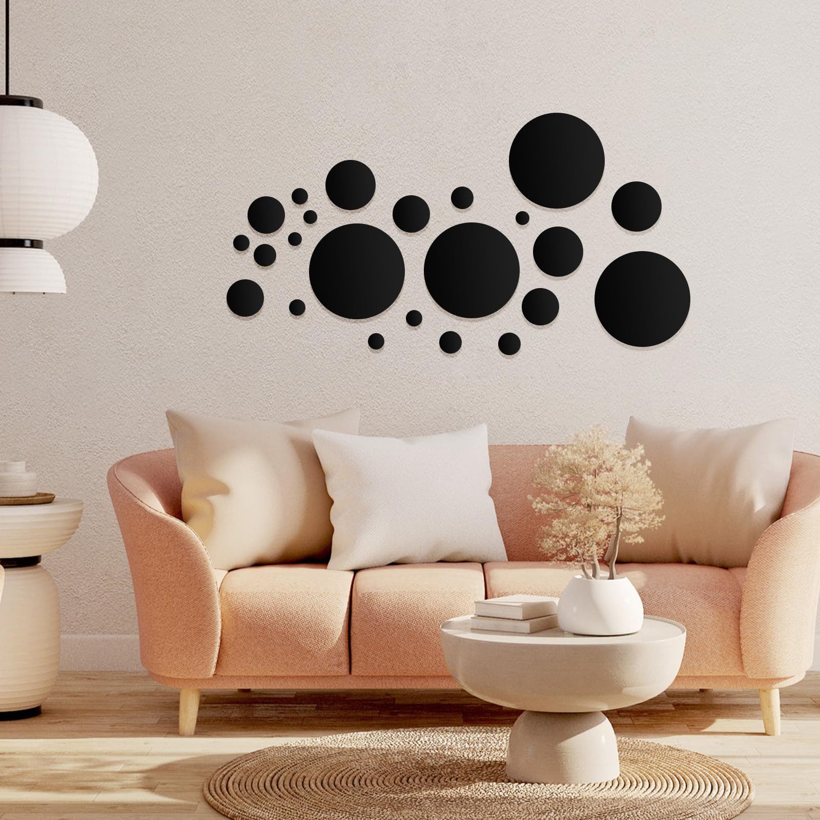 Agger 3D-Wandtattoo 32 Stück Acrylspiegel Wandaufkleber, Wandabziehbild Spiegel Set, Badezimmer Wandaufkleber Kunst, Kreis Deckenspiegel – Bild 5 von 5