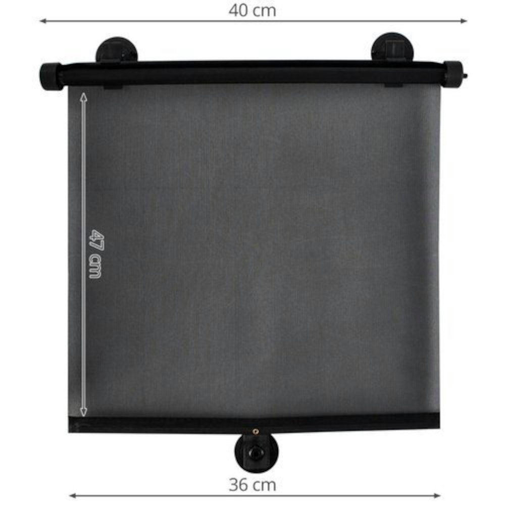 47 ISO schwarz Autosonnenschutz Xtrobb Sonnenschutzrollo, TRADE Sonnenschutz, (KFZ Seitenschutz Sonnenblende), x 8-St., 40 cm,