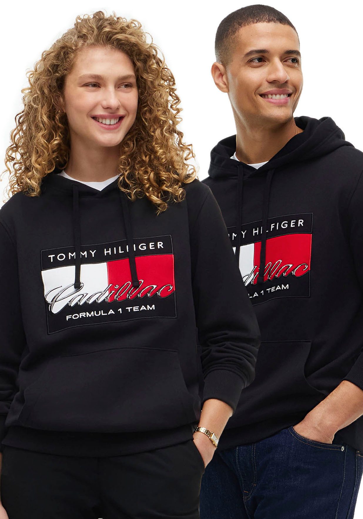 Tommy Hilfiger Hoodie TH x Cadillac Formula 1® Team GRAPHIC FLAG Baumwoll-Qualität, Unisex