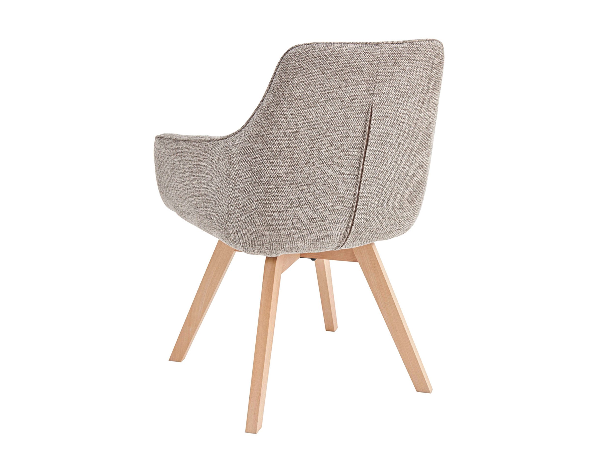 Massivart® Polsterstuhl 360 Grad drehbar, Esszimmerstuhl mit Armlehnen, Webstoff, »LIPARI«, Sitz fest gepolstert • Federkorb • Gestell Eiche farbig • BOHO Stil – Bild 5 von 5