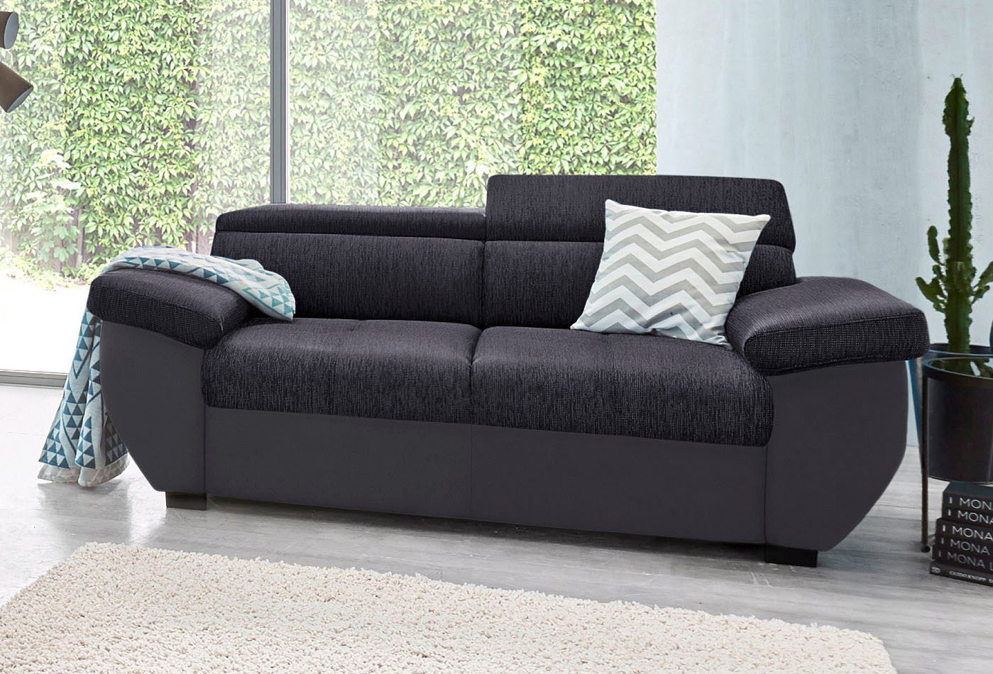 COTTA 2-Sitzer Speedway, Big-Sofa mit Kopfteilverstellung