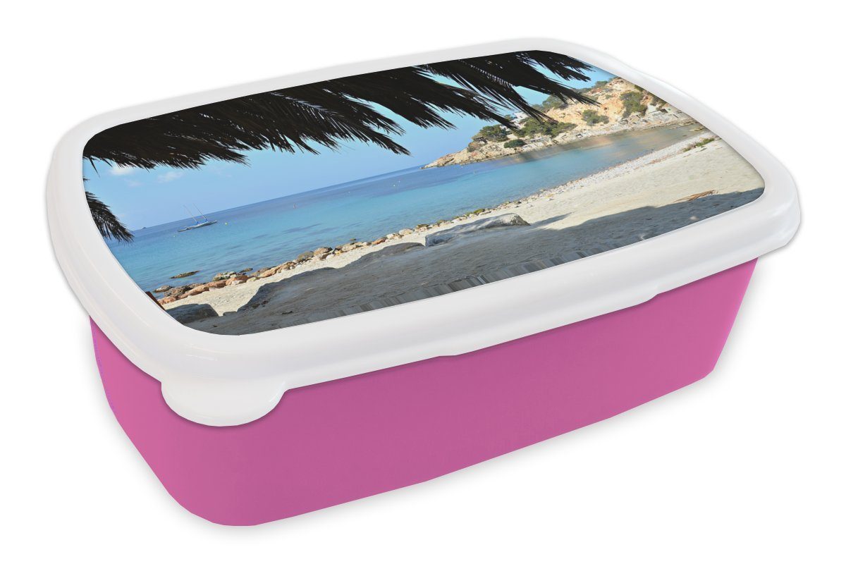 Kinder, rosa Snackbox, Mädchen, Erwachsene, Kunststoff, (2-tlg), Mittelmeer aus, für Brotdose Lunchbox Strand Kunststoff vom Das Brotbox MuchoWow