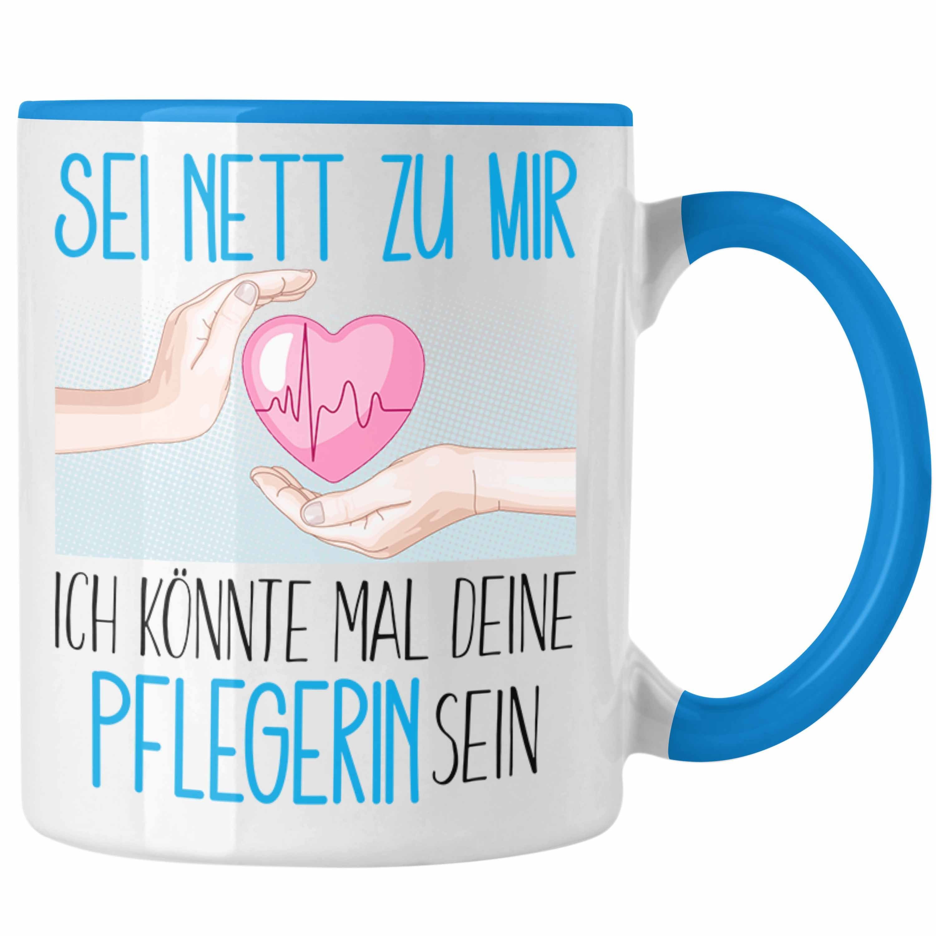 Trendation Tasse Pflegerin Ausbildung Tasse Geschenk Pflege Altenpflege Geschenkidee Se Blau