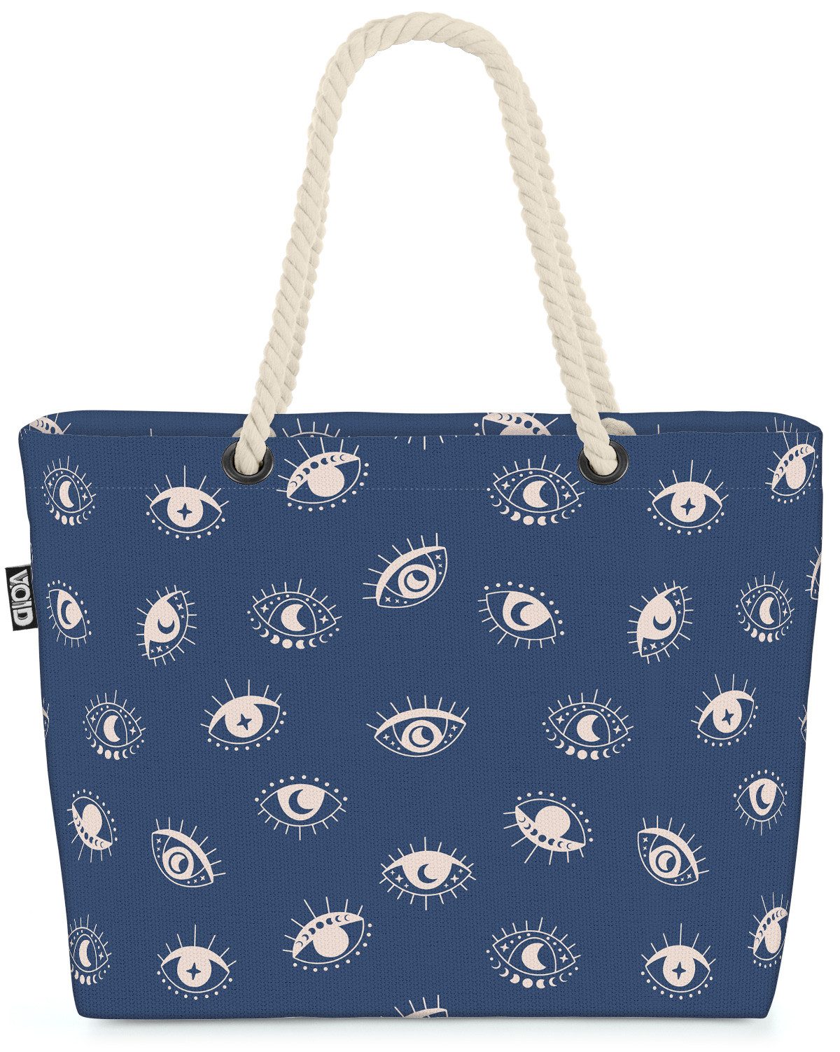 VOID Strandtasche Shopper Strandtasche, Boho Augen Muster Tattoo Hippie Blick Design Körperkunst Ethno Sehen