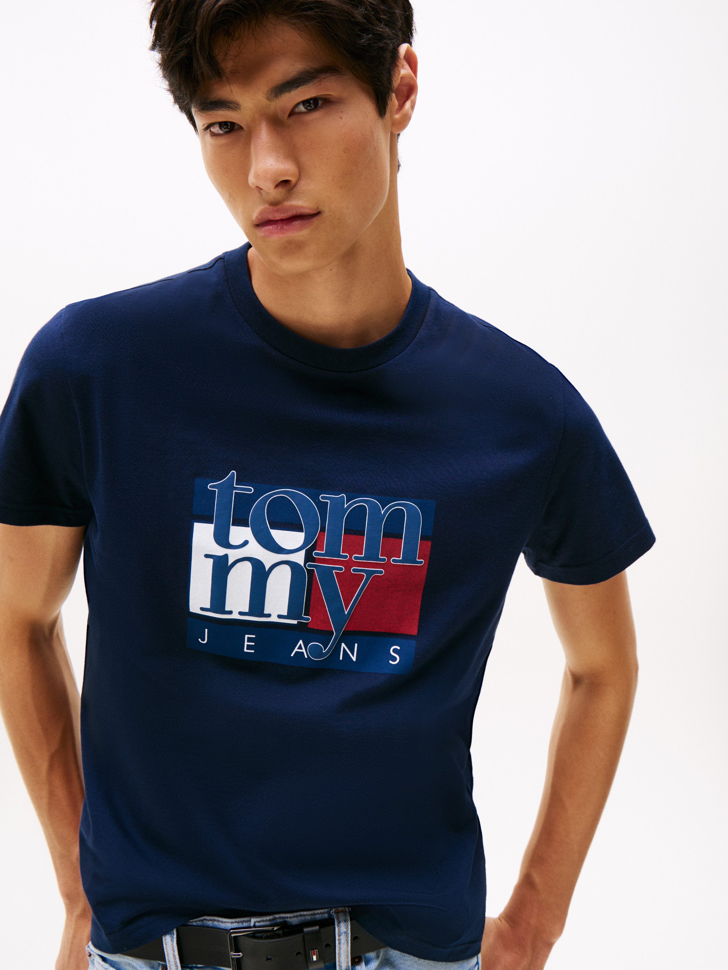 Tommy Jeans T-Shirt TJM RWB FLAG TEE EXT Slim fit, mit Rundhals günstig online kaufen