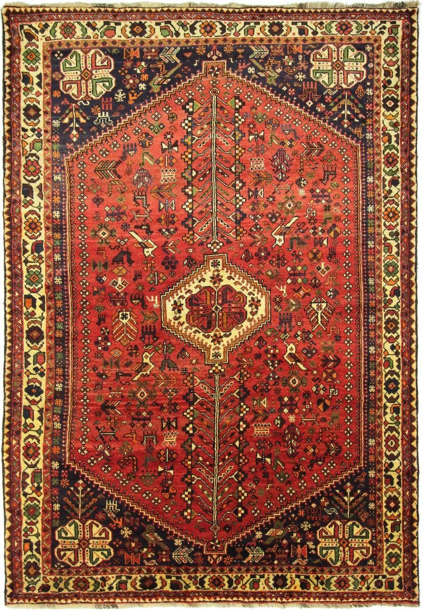 Orientteppich Shiraz 213x307 Handgeknüpfter Orientteppich / Perserteppich, Nain Trading, rechteckig, Höhe: 10 mm