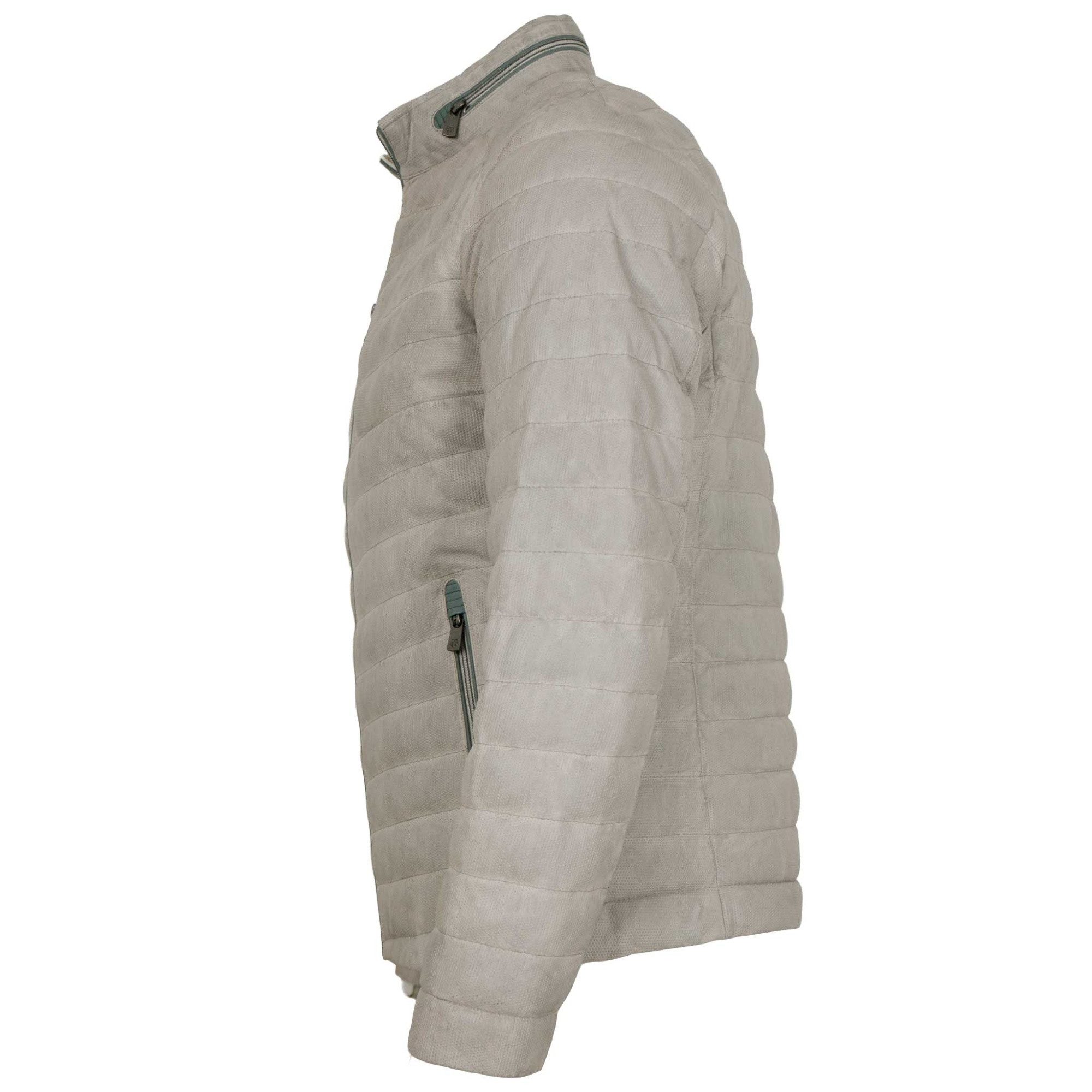 Milestone Lederjacke MSMalik Milestone - Herren Lederjacke Steppjacke Lammnappa silber