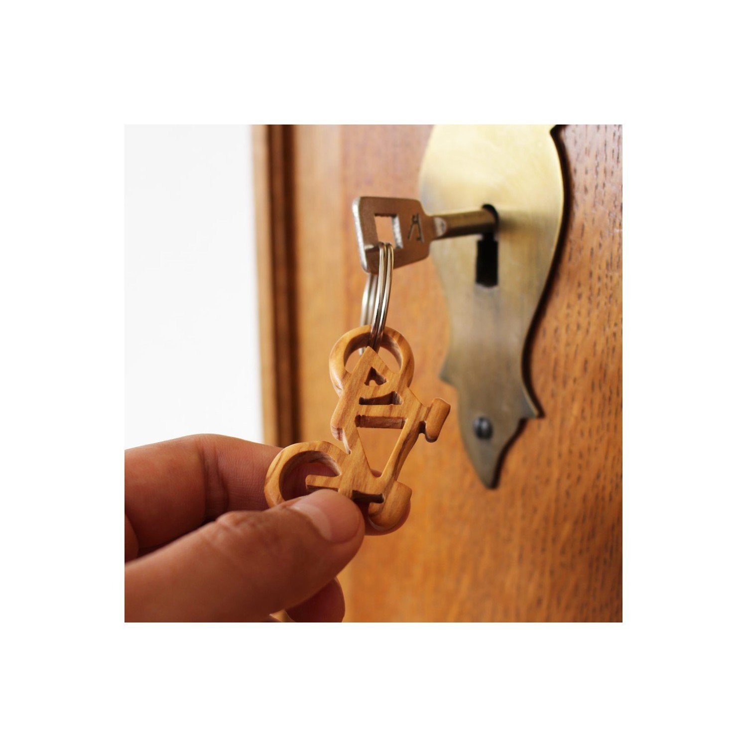 Schlüsselanhänger Schlüsselanhänger aus Fahrrad mitienda Holz