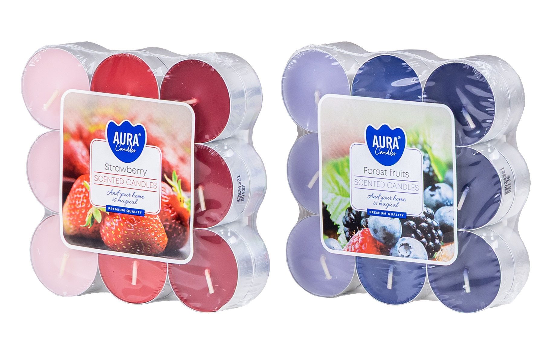 Levandeo® Duftkerze 36 Kerzen Duft Teelichter 2x18 Stück Erdbeere Waldfruch günstig online kaufen