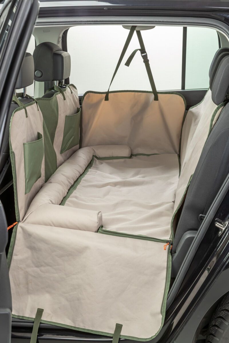 TRIXIE Tier-Autoschondecke Wendbare Autoschondecke für Hunde mit Bodenplatte und Sichtfenster - o