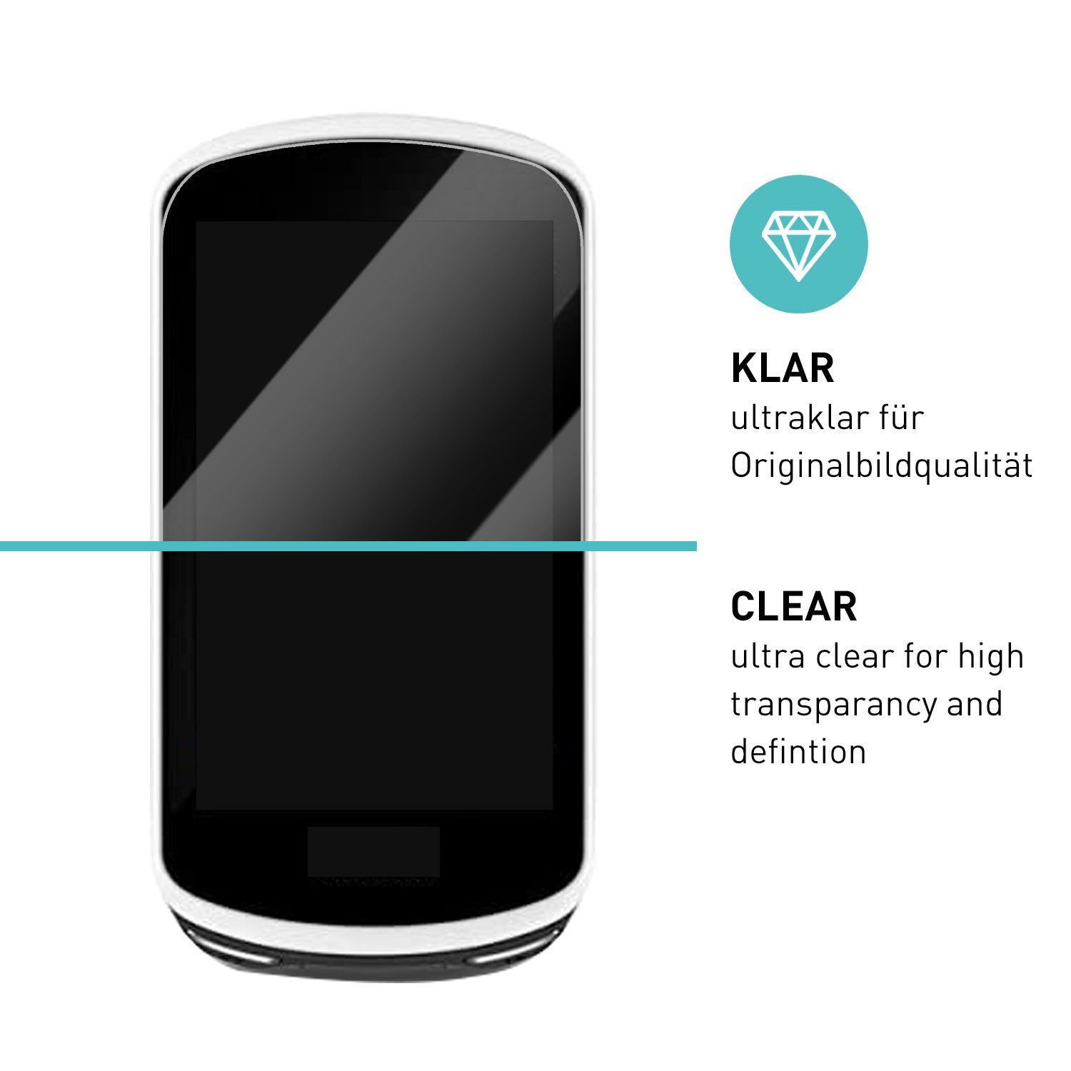 smartect Displayschutzglas Schutzglas Panzerfolie Klar für Garmin Edge 1030/Edge 1030 Plus, Set, 3 Stück, Schutzfolie Glasschutz Bildschirm