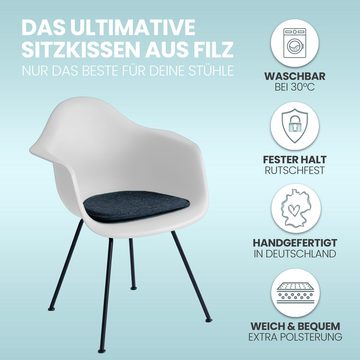 Easy and Green Sitzkissen Sitzkissen Filz Oval 40x36cm - Made in Germany waschbar und rutschfest