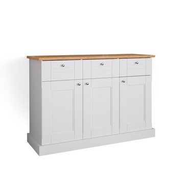 Vicco Sideboard Kommode Mehrzweckschrank BERGAMO Weiß / Eiche