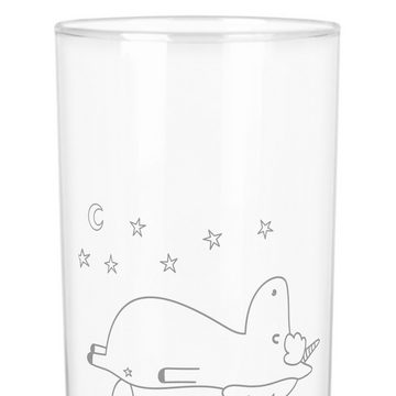 Mr. & Mrs. Panda Glas 400 ml Einhorn Sternenhimmel - Transparent - Geschenk, Glas mit Gravu, Premium Glas, Exklusive Gravur