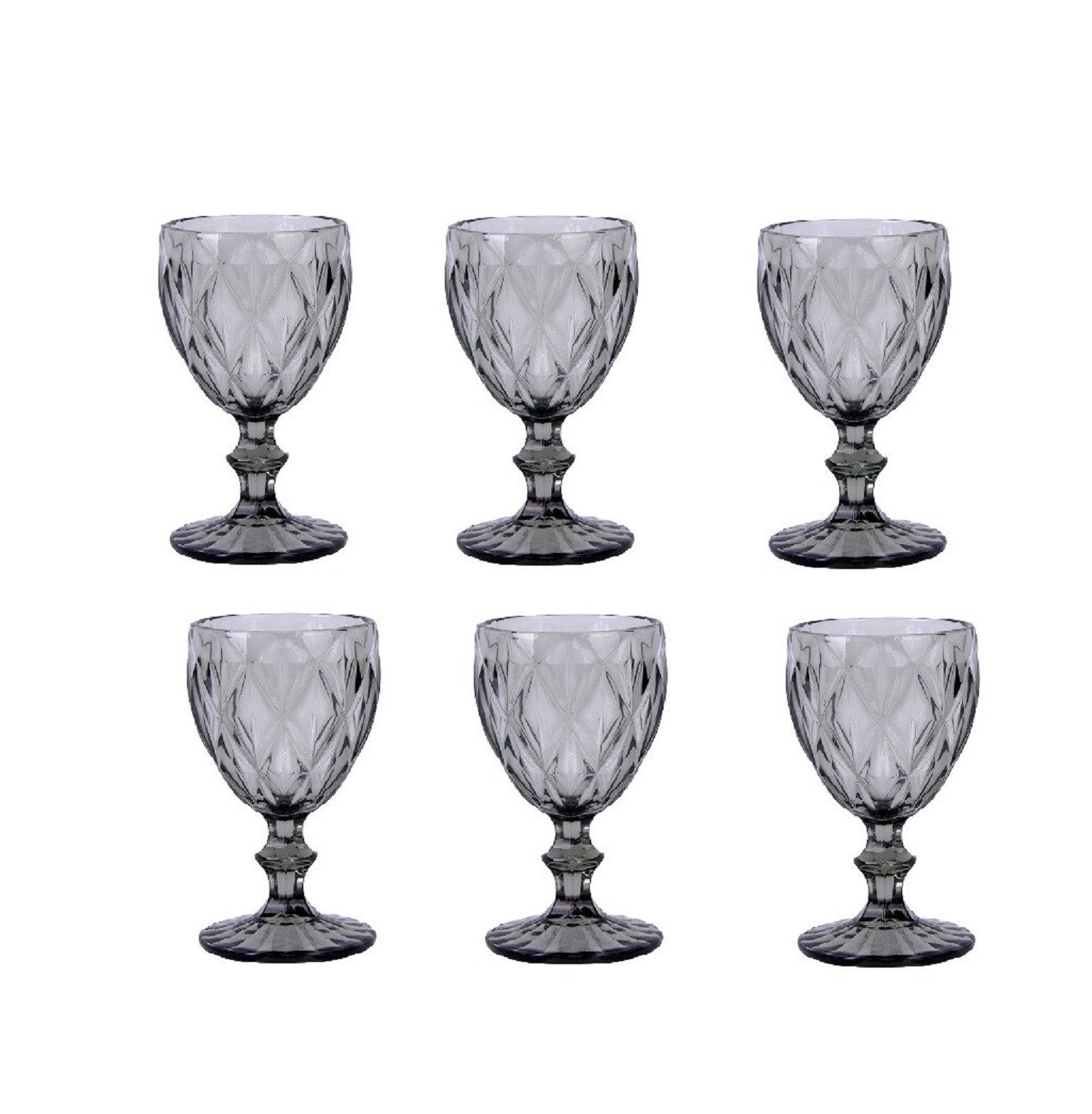 Schäfer Elektronik Gläser-Set Diamond Weingläser – Perfekte 6er Set Weißweingläser mit 250 ml, 6-tlg., 6-teilig, 250 ml