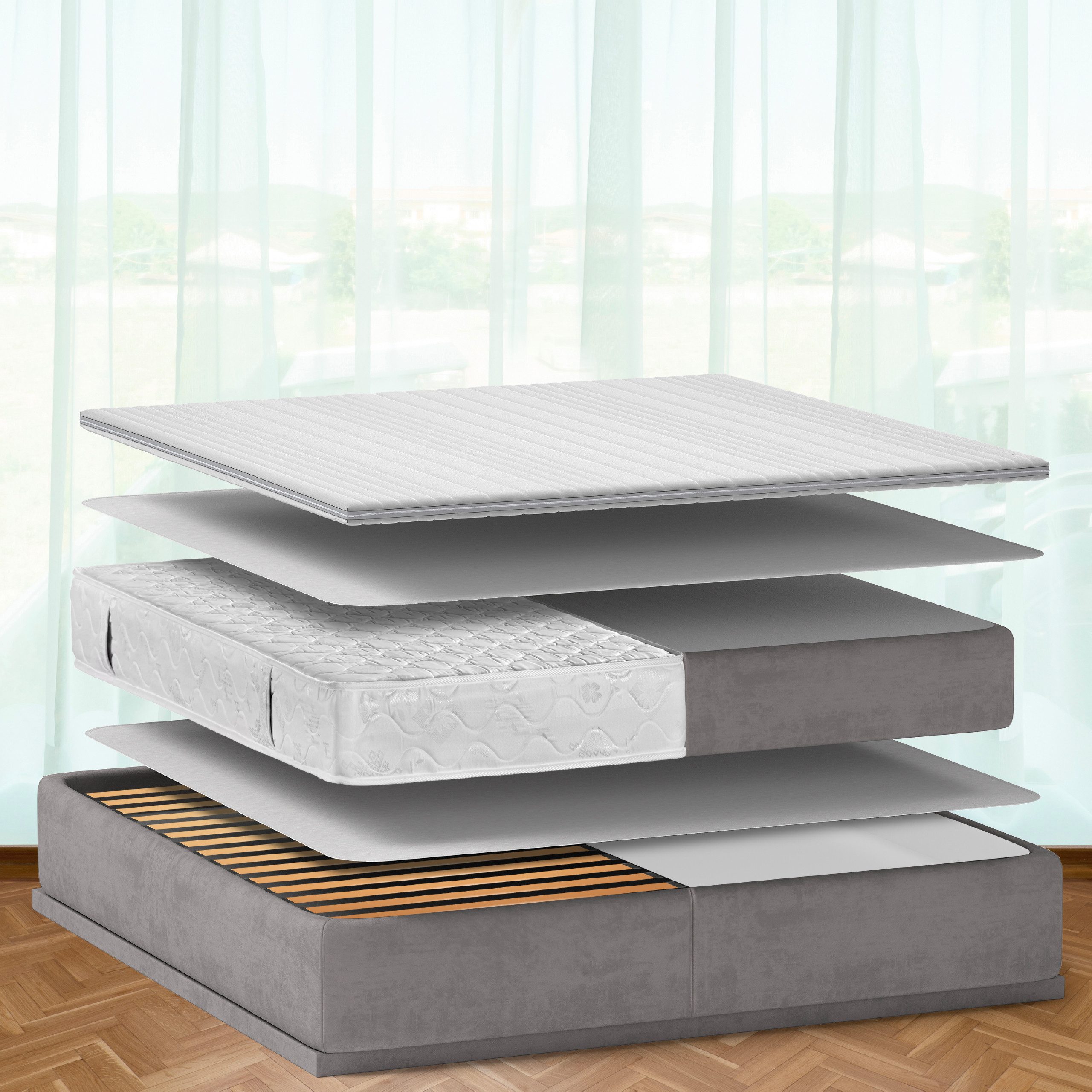 Matratzenschoner Matratzenunterlage mit Noppen BEAUTECT Beautect NO, 60x120cm Beautissu, Antirutschmatte Matratzen Unterlage - Lattenrostschoner – Bild 5 von 5