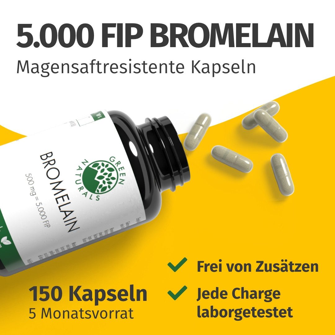 Green Naturals Bromelain 500 mg mit 5000 FIP KAP, 93.0 g