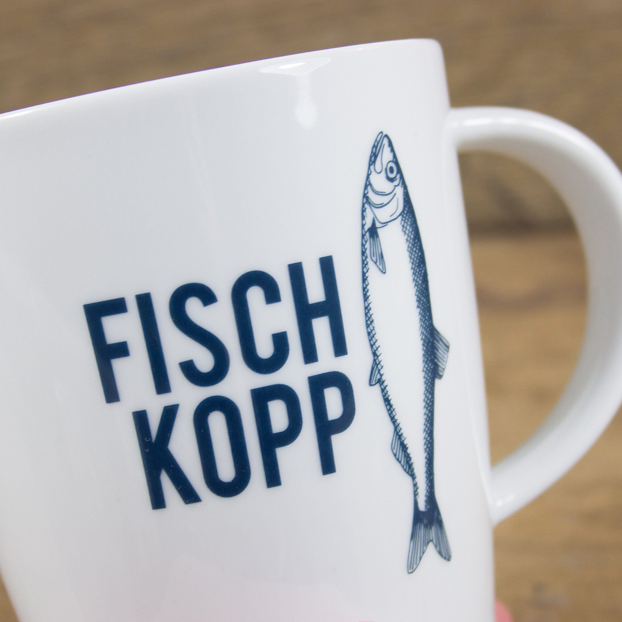 Bow & Hummingbird Becher Großer Porzellanbecher Fischkopp, echtes Porzellan